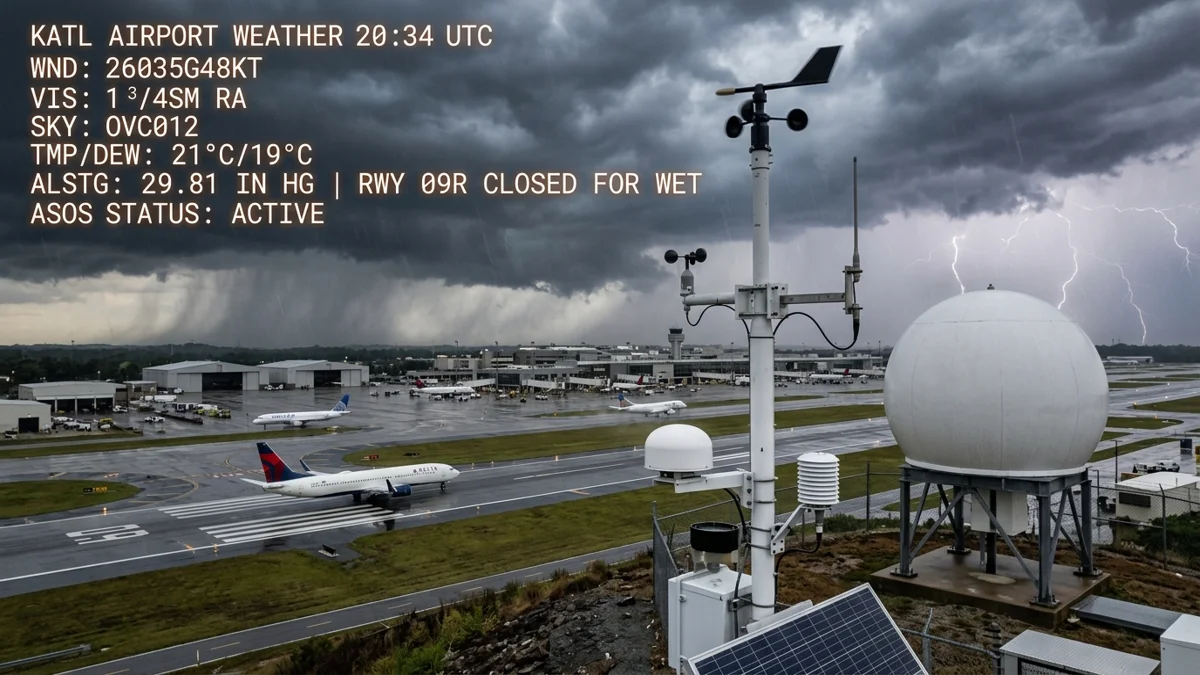 Aviation METAR weather radar and airport runway meteorological telemetry