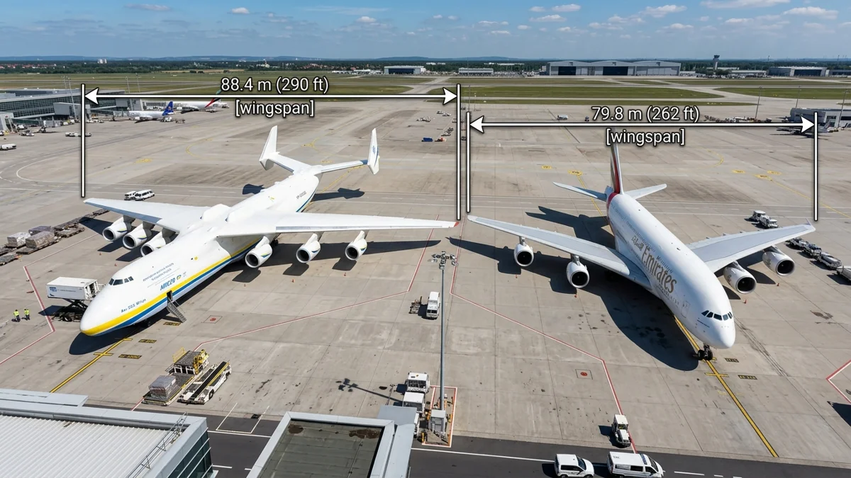 Scale comparison of world largest commercial heavy airlifter and passenger jets